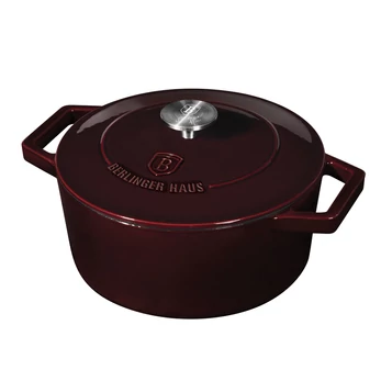 Berlinger Haus Burgundy Öntöttvas lábas fedővel 24 cm-es (BH-6497)