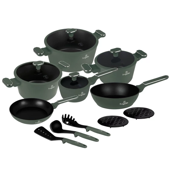 Berlinger Haus Matte Green 15 részes edénykészlet (BH-8208) 