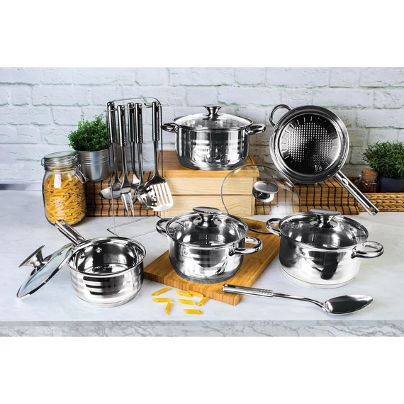 Blaumann Gourmet Line Jumbo 17 részes rozsdamentes acél edénykészlet (BL-4119)
