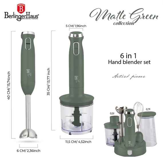 Berlinger Haus Matte Green 6 részes Botmixer szett (LP-BH-264)