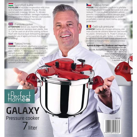 Galaxy Rozsdamentes Acél Turbó Kukta 7L-Lázár Chef (LC-50143)