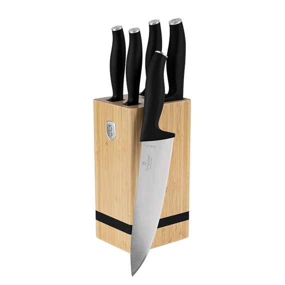 Berlinger Haus Matte Black Késkészlet bambusz állvánnyal (BH-2971)