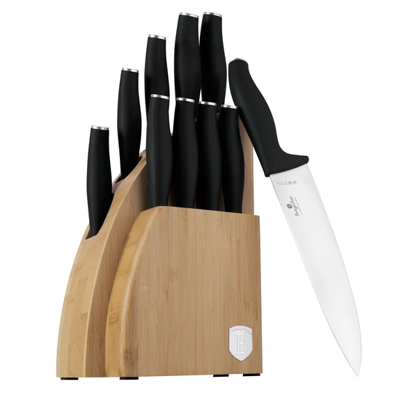 Berlinger Haus Matte Black 10 részes Késkészlet bambusz állvánnyal (BH-2979)