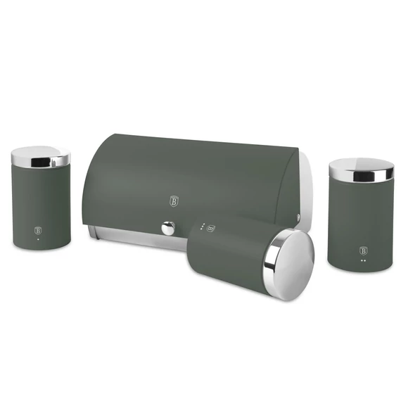 Berlinger Haus Matte Green Kenyértartó 3 db-os Tároló szettel (BH-6833) 