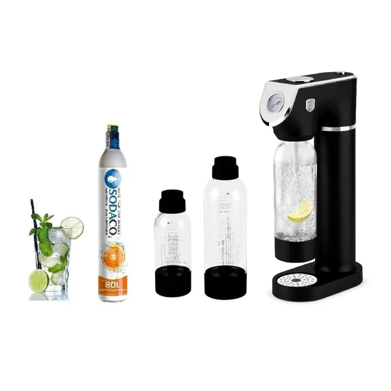  Berlinger Haus Black Silver Szódagép SodaCo CO2 patronnal, 2 db palackkal (BH-8598C) 