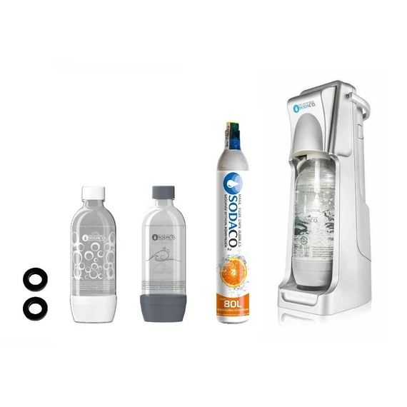 Basic Silver Szódagép SodaCo CO2 patronnal, 2 db palackkal, tömítéssel (B-100/S) 