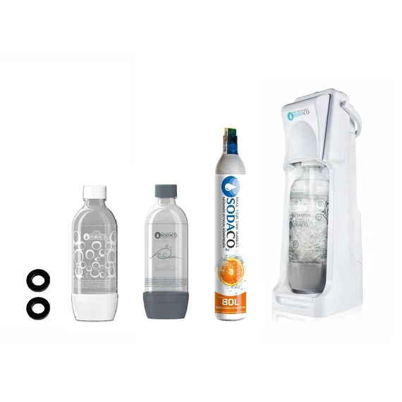 Basic White Szódagép SodaCo CO2 patronnal, 2 db palackkal, tömítéssel (B-100/W)
