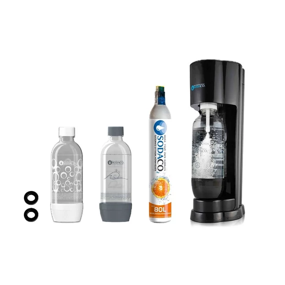 Royal Black Szódagép SodaCo CO2 patronnal, 2 db palackkal, tömítéssel (R-100/B) 