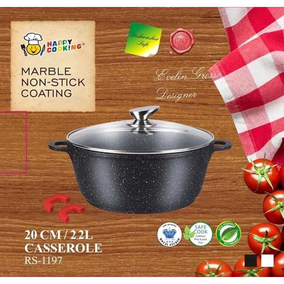 Happy Cooking Márvány Bevonatú Indukciós Lábas 2,2 l (RS-1197)