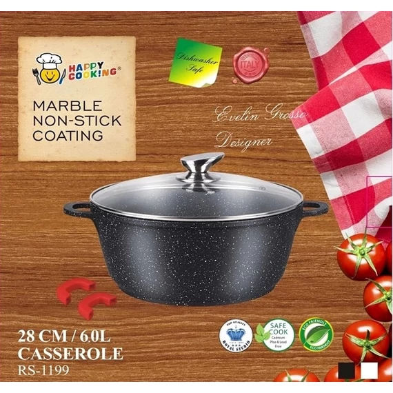 Happy Cooking Márvány Bevonatú Indukciós Lábas 6 l (RS-1199)