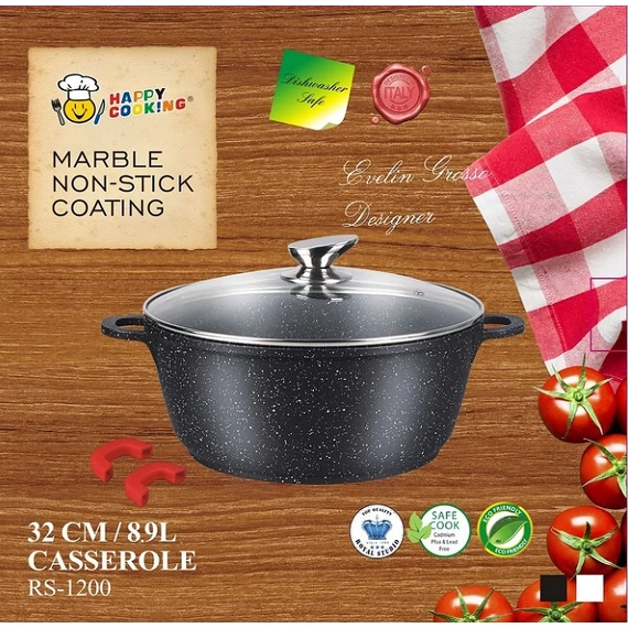 Happy Cooking Márvány Bevonatú Indukciós Lábas 8,9 l (RS-1200)