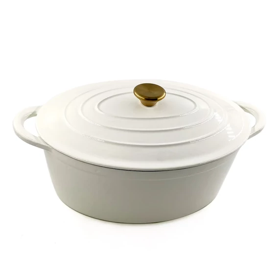 Öntöttvas Cream ovális lábas fedővel 30 cm-es (17923)