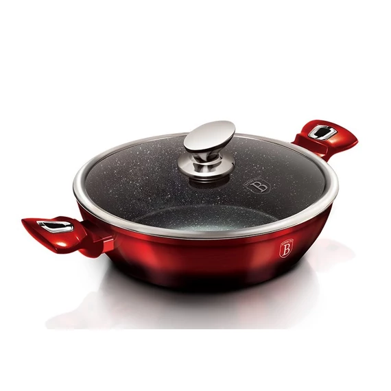 Berlinger Haus Black Burgundy Indukciós alacsony lábas fedővel 28cm-es (BH-1626)