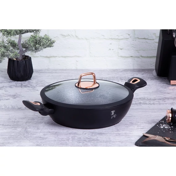 Berlinger Haus Black Rose Colletction alacsony lábas fedővel 28 cm (BH-1640)