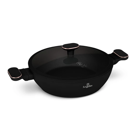 Berlinger Haus Black Rose TitánPro bevonatú Alacsony Lábas fedővel 28 cm-es (BH-8356) 