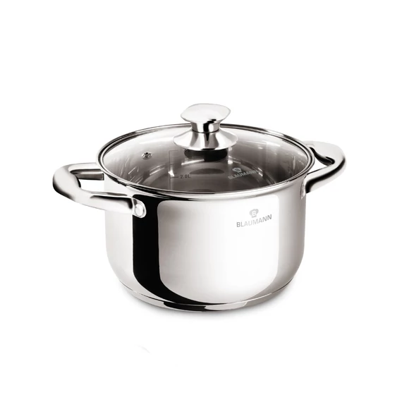 Blaumann PROFESSIONAL rozsdamentes magas lábas üvegfedővel 2,6 L (BL-3871)