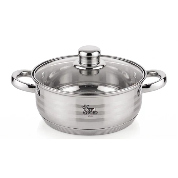 Happy Cooking Rozsdamentes Lábas Üvegfedővel 4,5 L (RS-1227-24)