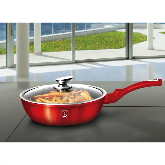 Berlinger Haus Burgundy Metallic Indukciós serpenyő fedővel 24 cm-es (BH-1259) 