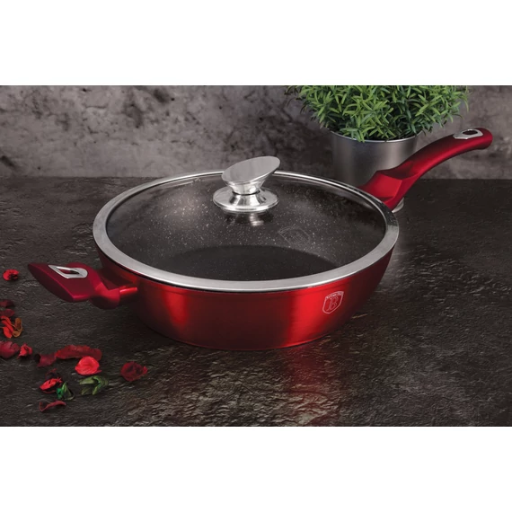 Berlinger Haus Burgundy Metallic Indukciós serpenyő fedővel 28 cm-es (BH-1260) 