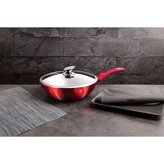 Berlinger Haus Burgundy Wok Fedővel 28 cm-es (BH-1265) 