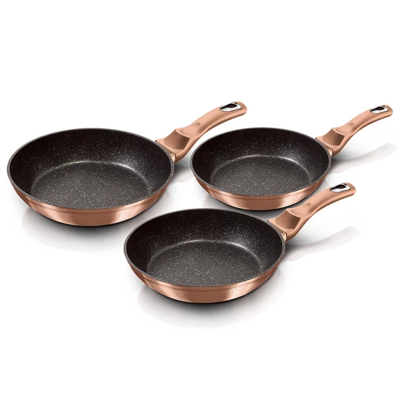 Berlinger Haus Rose Gold Indukciós 3 részes serpenyő szett (BH-1278)
