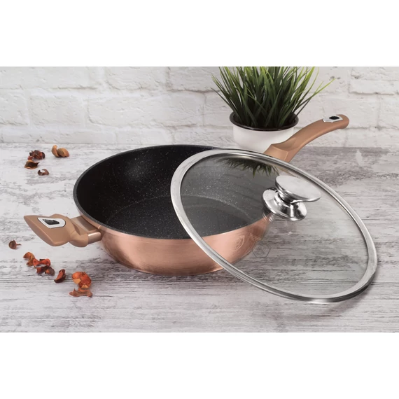 Berlinger Haus Rose Gold Indukciós serpenyő fedővel 28 cm-es (BH-1518) 