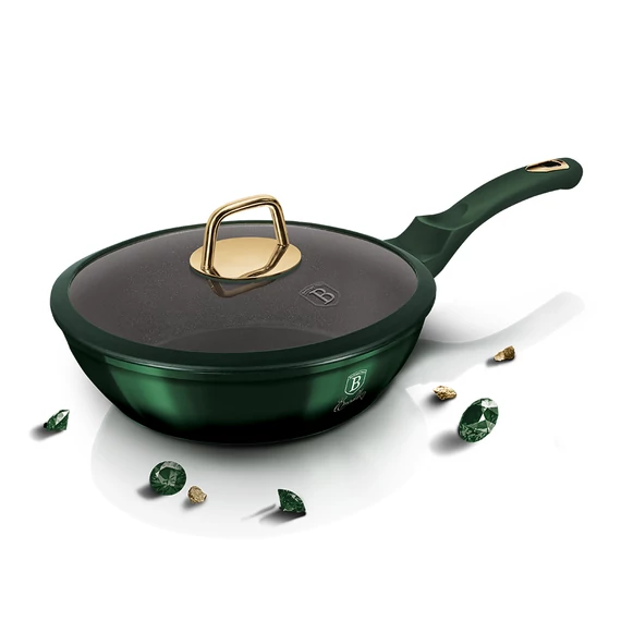 Berlinger Haus Smaragdzöld Indukciós serpenyő fedővel 24 cm-es (BH-6049) 