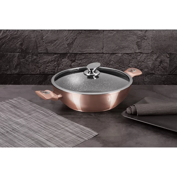 Berlinger Haus Rose Gold Wok fedővel 30 cm-es (BH-7100) 