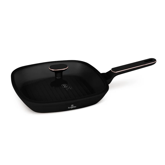 Berlinger Haus Black Rose Indukciós Grill Serpenyő fedővel 28 cm-es (BH-8355)