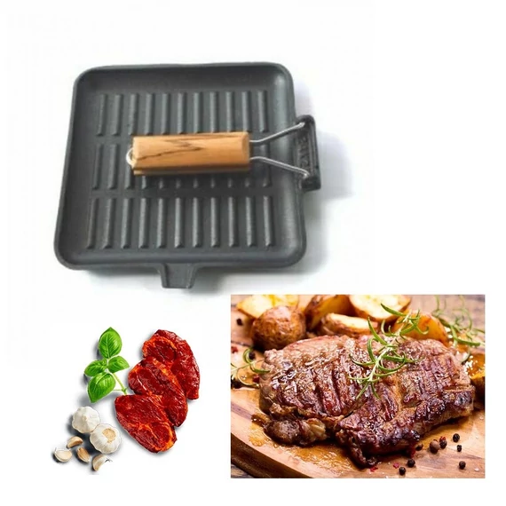 Öntöttvas Grill Serpenyő 24x24 cm-es (10376)