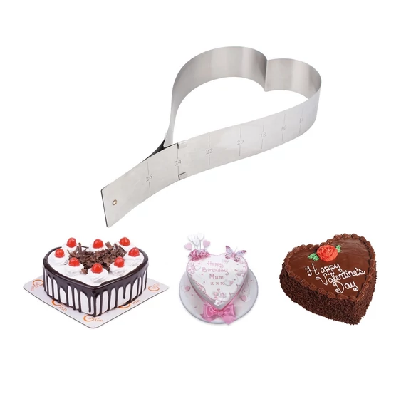 Szív alakú 12-26 cm-ig állítható tortaforma (72140)