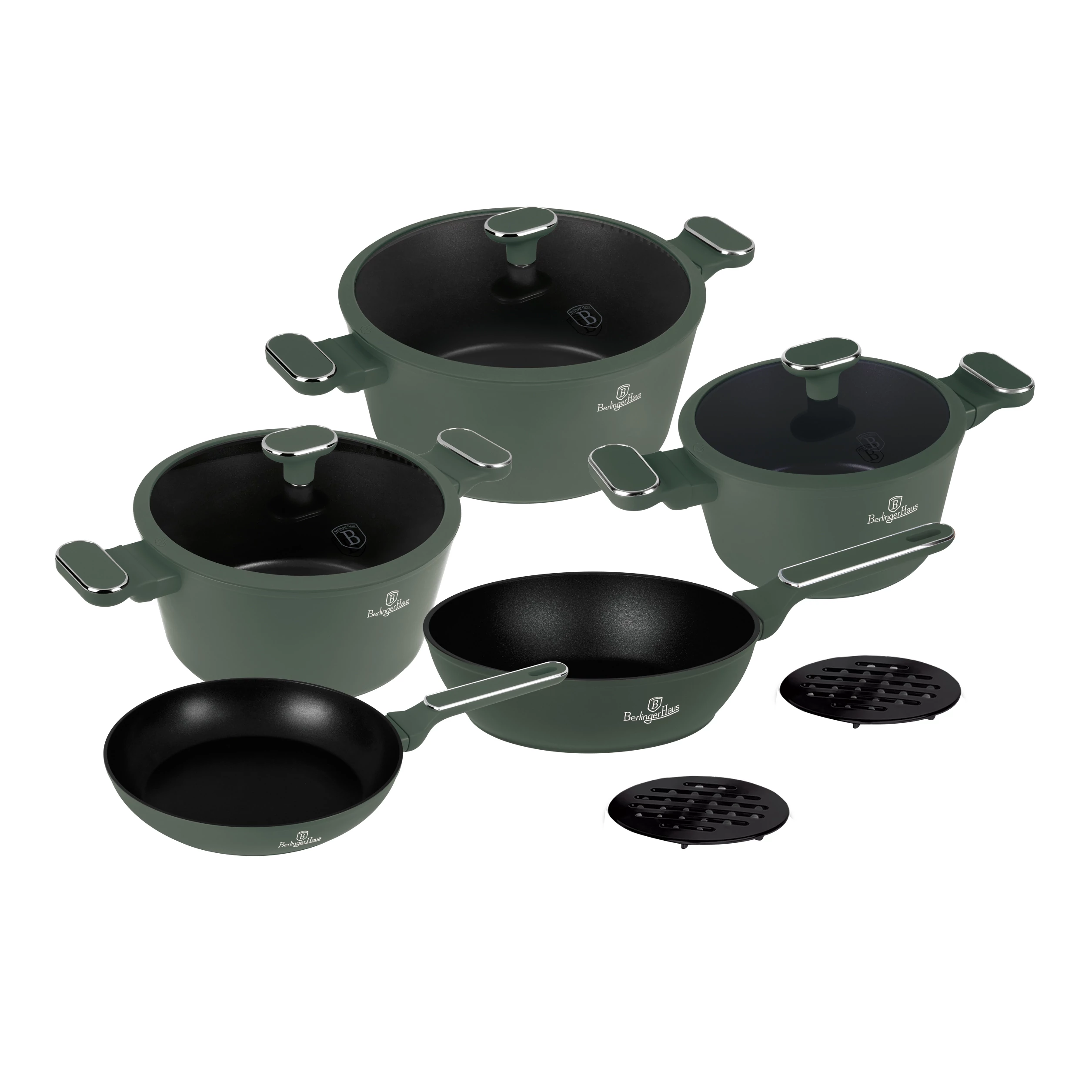 Berlinger Haus Matte Green 10 részes edénykészlet (BH-8207) 