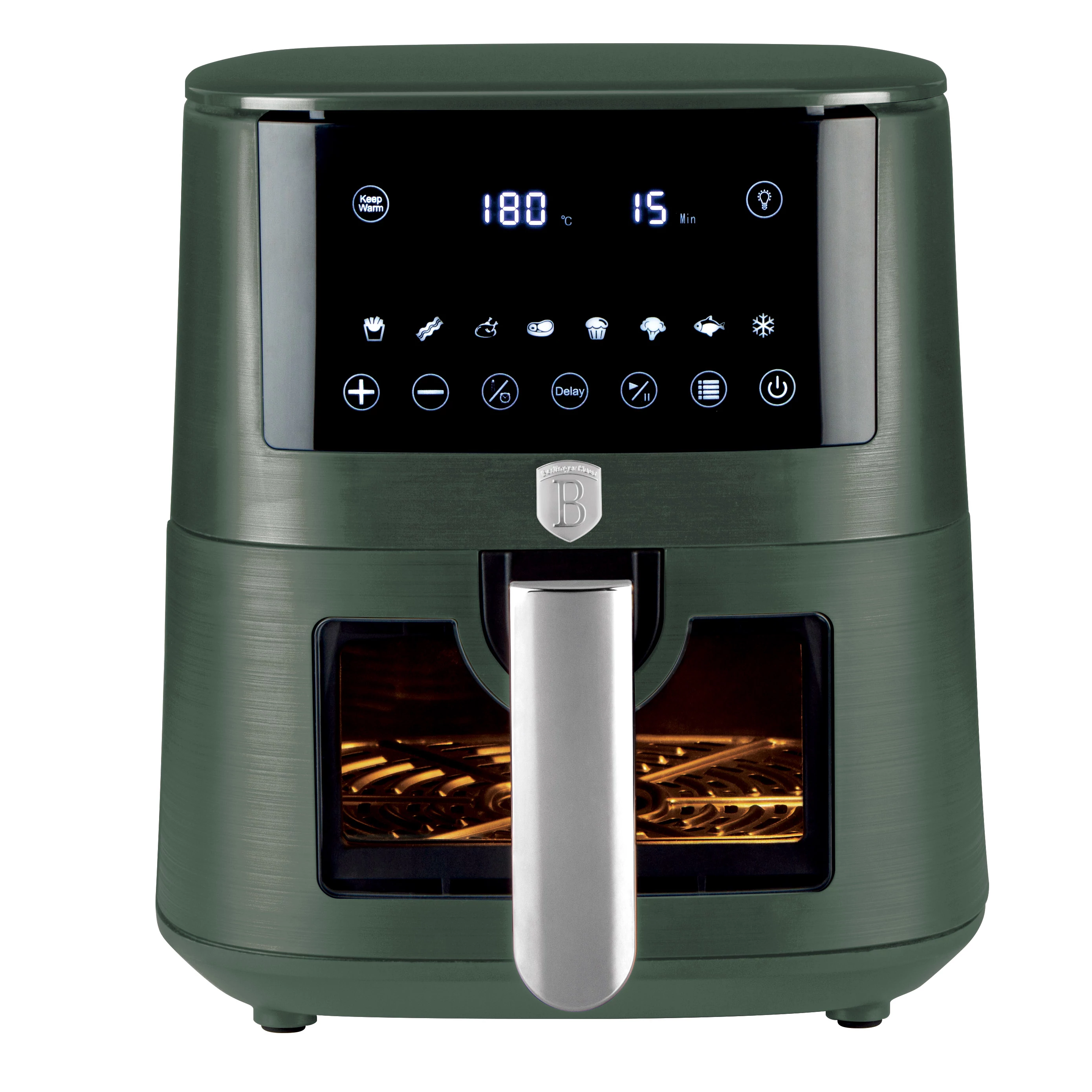 Berlinger Haus Matte Green 8 l-es Forrólevegős Sütő LCD Kijelzővel (BH-9710)