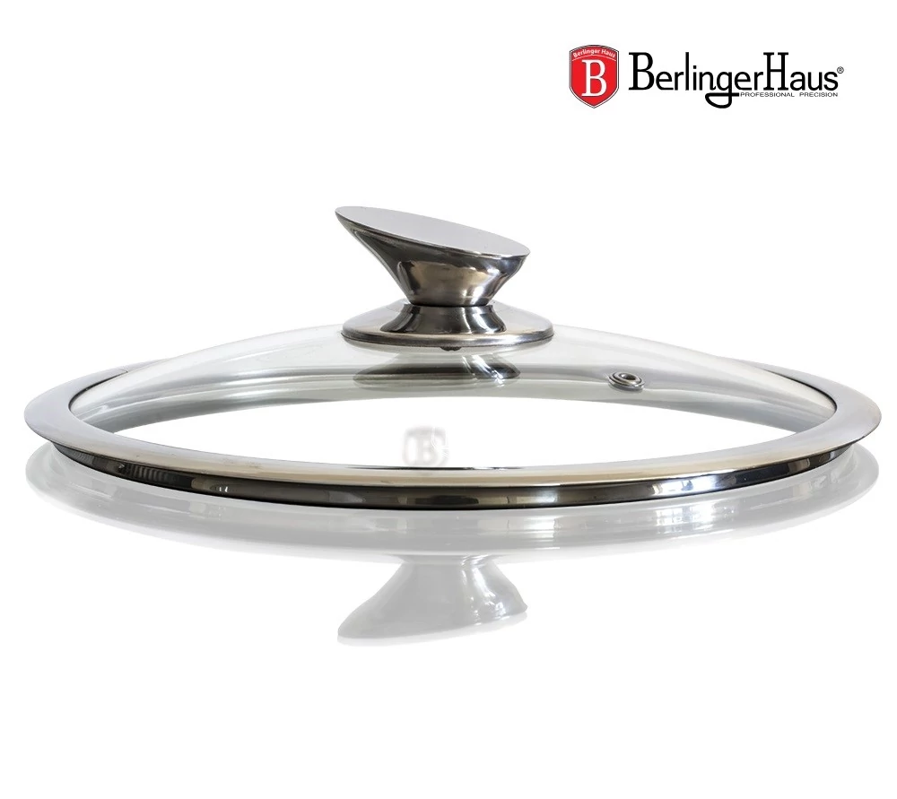 Berlinger Haus üvegfedő rozsdamentes acél peremmel, fogóval Ø24 cm (BH-1926) 