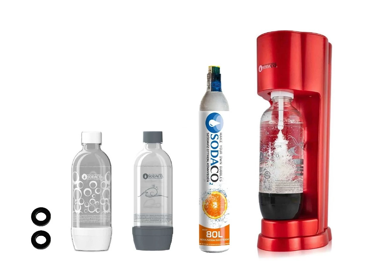 Royal Burgundy Szódagép SodaCo CO2 patronnal, 2 db palackkal, tömítéssel (R-100/BUR) 