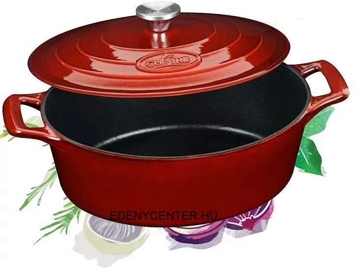 La Cuisine Berry öntöttvas ovális lábas fedővel 29 cm-es (432028)