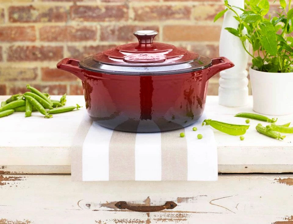  La Cuisine Red öntöttvas lábas fedővel 26 cm-es (432018)