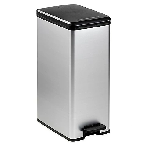 CURVER SLIM fémhatású pedálos szemetes 40L (CU-976)