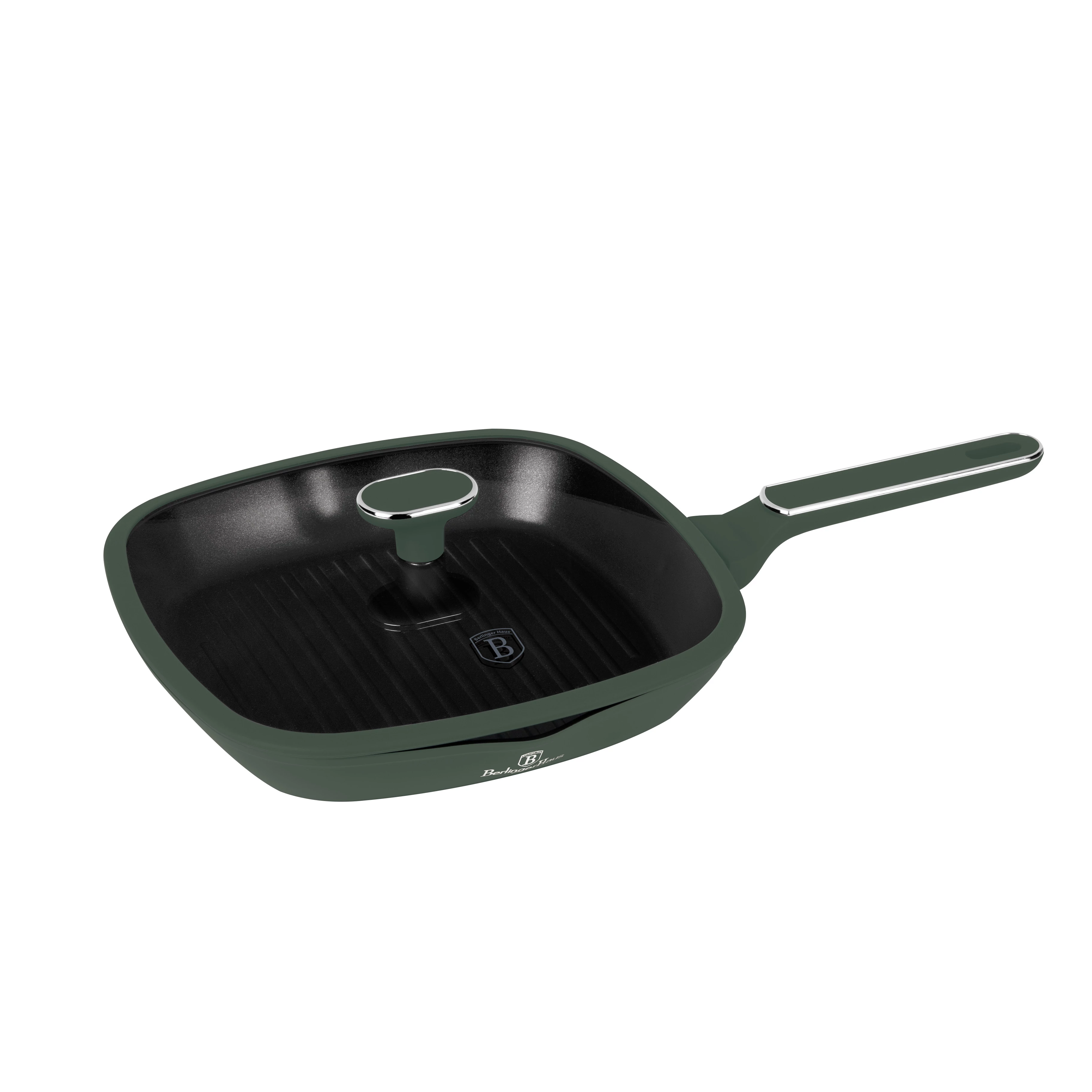 Berlinger Haus Matte Green Indukciós Grill Serpenyő fedővel 28 cm-es (BH-8162)